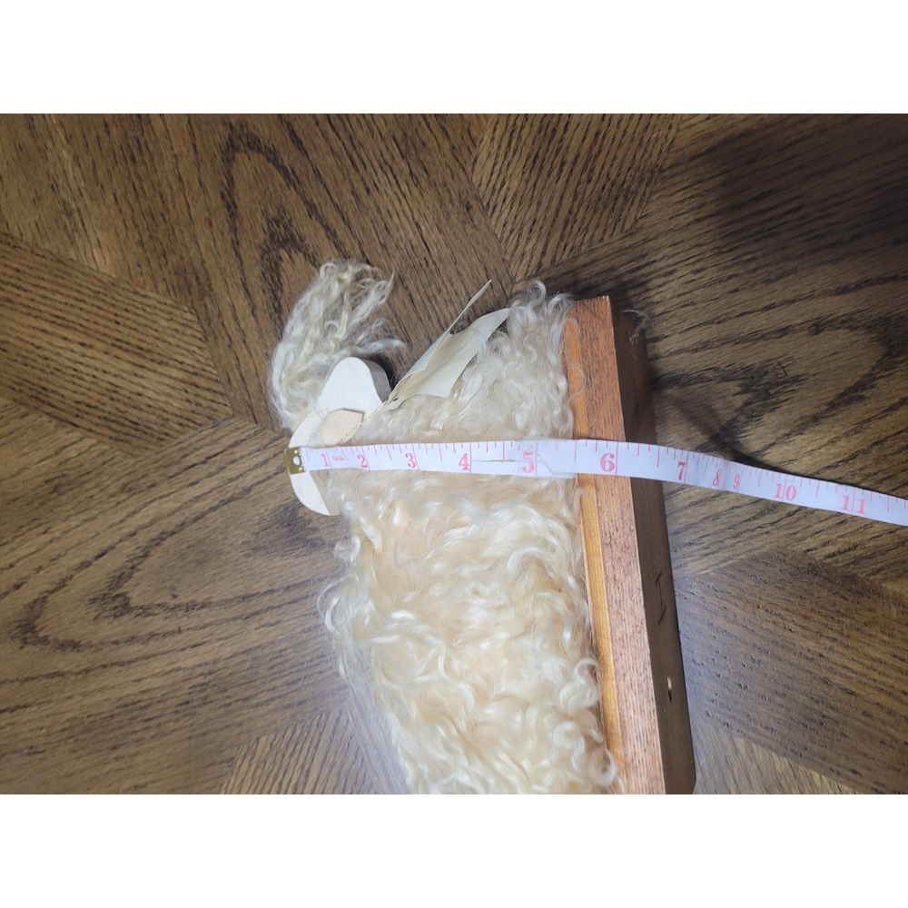 Mohair Magic Originals Wood Goat with Mohair Pelt Figurine Charming Rustic Decor - Picture 8 of 10